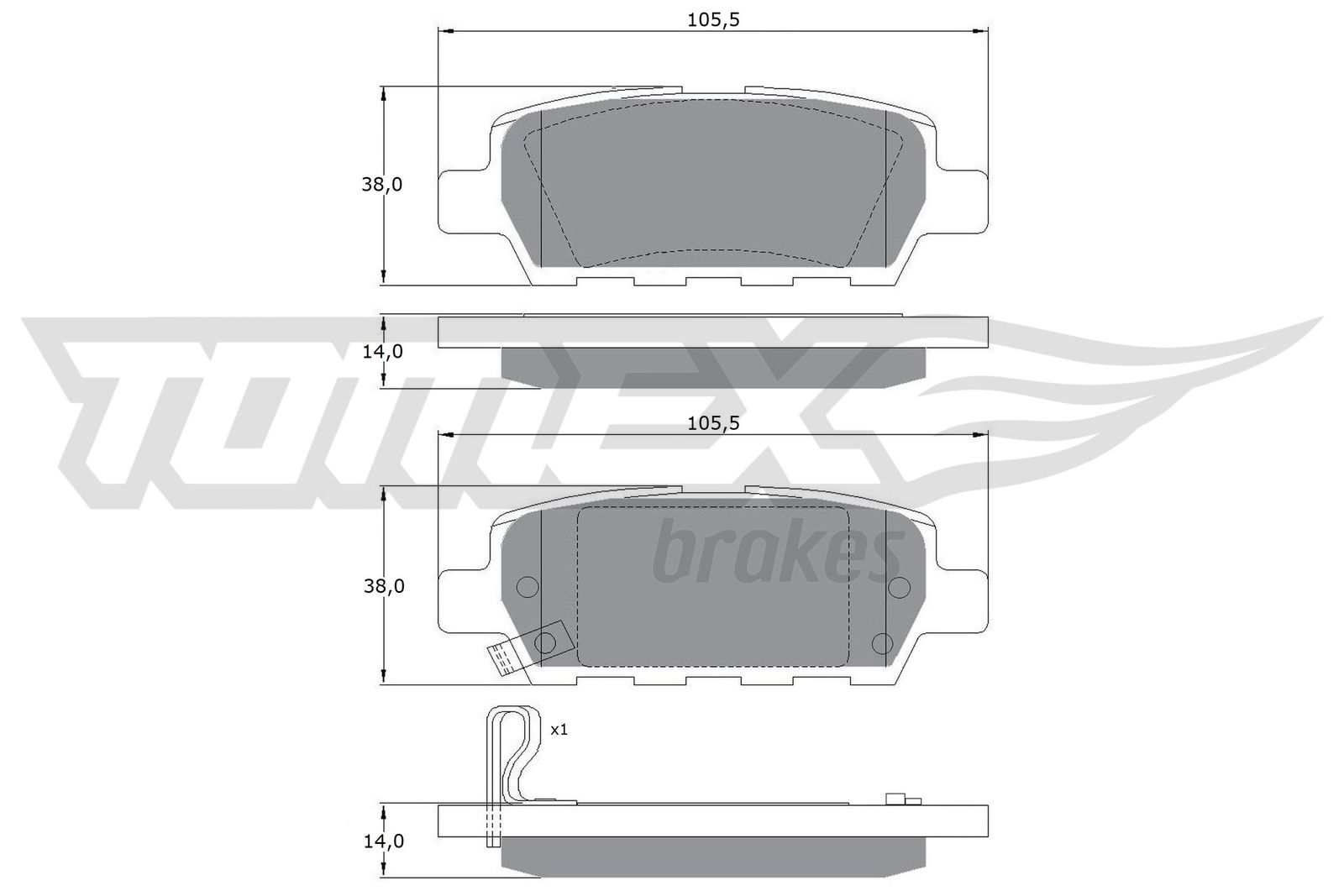 Sada brzdových platničiek kotúčovej brzdy TOMEX Brakes